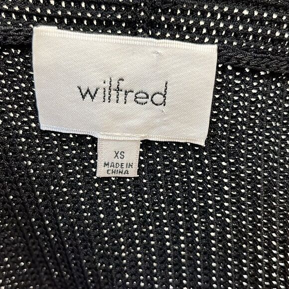 WILFRED DUNKIRK SWEATER M BLACK LONG KNIT OPEN CARDIGAN VEST ARITZIA - Picture 6 of 8